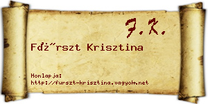 Fürszt Krisztina névjegykártya